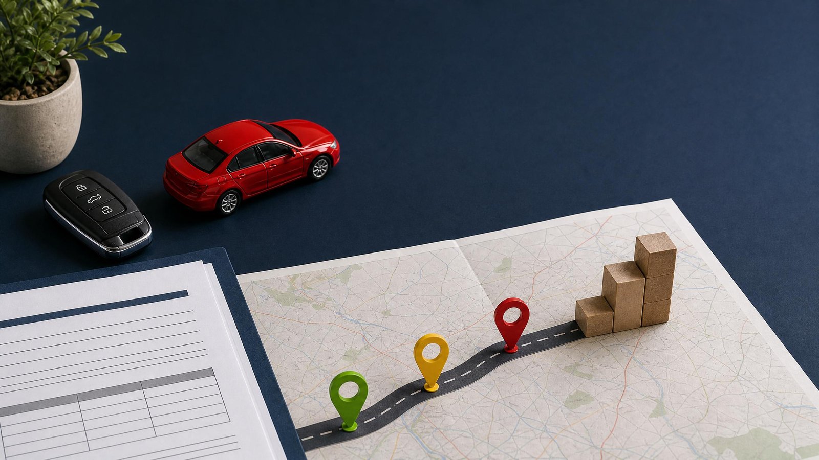 Mapa e histórico de direção no seguro de carro nos Estados Unidos